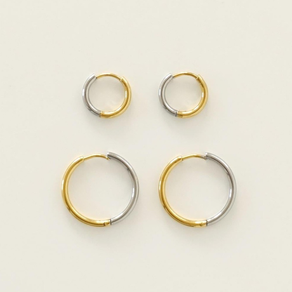 TAYLOR TWO-TONE HOOPS - lá mood